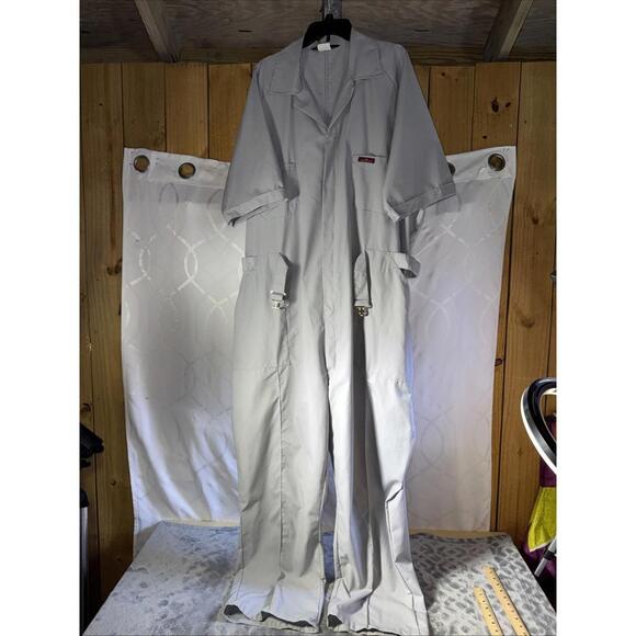 Other - Vintage Para Suit Gray Belted Full ZIp Jumpsuit Short Sleeve Mens 54 Long